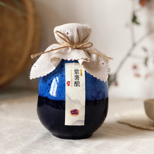 紫薯米酒农家自酿手工精酿酒曲米酒微醺10度糯米酒甜酒陶罐500ml