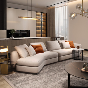 poliform设计师弧形沙发布艺现代简约小户型轻奢风不规则异形转角