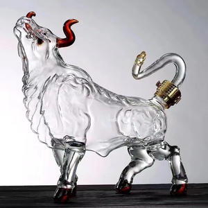 十二生肖酒瓶高硼硅玻璃动物酒瓶抬头牛酒瓶牛气冲天酒瓶