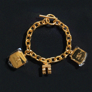 欧美轻奢粗链条凯旋门手链女小众金拱门ot扣手链百搭牌牌饰品女