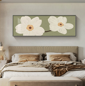 北欧卧室装饰画ins风主卧床头背景墙挂画酒店房间小清新花卉壁画