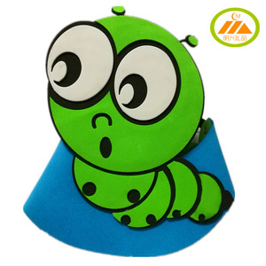 毛毛虫头饰小昆虫子动物头套面具儿童成人帽子幼儿园表演道具eva