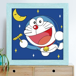 多啦e梦数字油画机器猫diy画玩具叮当猫填充画儿童女小叮当手工画