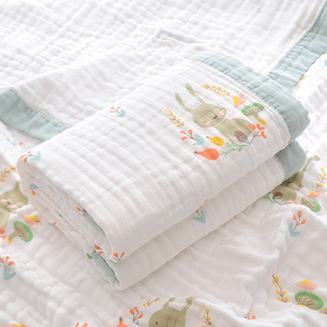 纯棉6层纱布120×150高密泡泡纱宝宝盖毯婴儿包被儿童浴巾童被