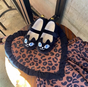 paimichen儿童小铃铛猫咪鞋子加绒布鞋单鞋韩国小众设计师品牌