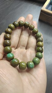 原矿高瓷绿松石军绿手串