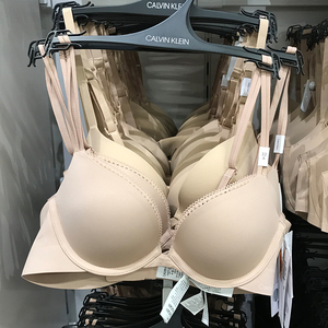 calvin klein ck女士新款无痕透气舒适文胸 聚拢提托深v内衣胸罩