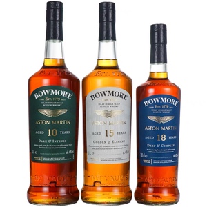 波摩阿斯顿马丁bowmore联名威士忌10 15 18年单一麦芽威士忌700ml