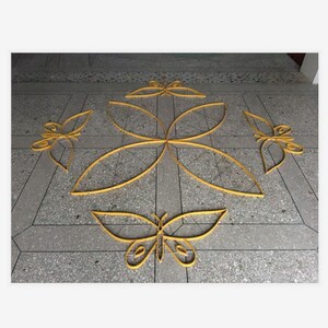 湖南水磨石地砖拼花装饰材料线条仿铜条相框图案拼花模型地坪胶花