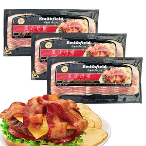 2022新品smithfield史密斯美式培根240g*5袋原切培根早餐烧烤手抓