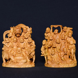 木雕十八罗汉摆件雕刻