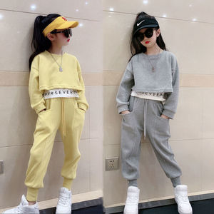 巴拉巴柆韩范单/套装 女童秋装套装2021新款儿童洋气中大童春秋季
