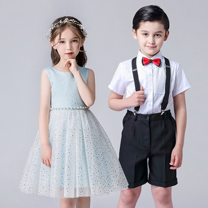 六一儿童合唱服演出服小学生男女朗诵比赛幼儿园歌唱背带裤表演服