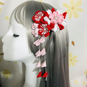 新款和服樱花日式发簪和服细工花簪手工头花汉服头夹日系和风发饰