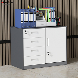 办公室铁皮矮柜文件柜储物柜打印机带锁抽屉资料小型阳台收纳柜子