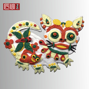 面塑花虎/diy民间艺术教学泥老虎少儿美术/套装 简装/最艺术画馆