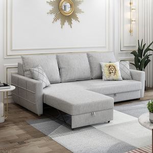 蓝燕北欧沙发床多功能客厅双人小户型折叠两用布艺沙发带隐藏贵妃