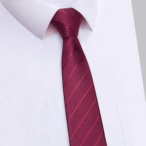 酒红色领带男结婚新郎婚礼韩式男士正装商务潮流细窄版手打款6cm