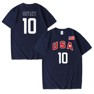 美国队10号科比t恤usa梦八短袖篮球男圆领安东尼韦德上衣字母纯棉