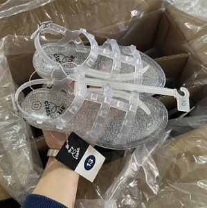 melissa梅丽莎出口儿童凉鞋女士舒适塑料复古罗马凉鞋夏季水晶鞋