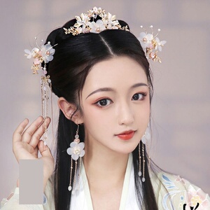 古装发髻造型盘头发饰发簪古风头带汉服头饰一套少女配饰全套唐制