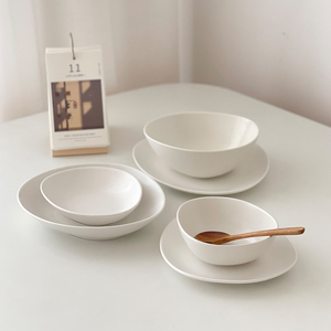 白屿 不规则盘子碗套装餐具异形高级感碗碟深盘好看大碗汤碗面碗