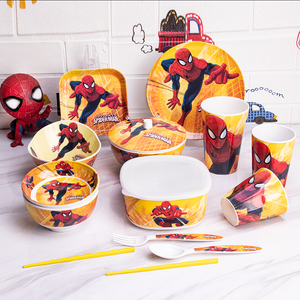 儿童餐具套装卡通蜘蛛侠个性密胺餐碗家用小碟子辅食碗盘饮水杯盘