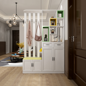 北欧轻奢客厅进门玄关屏风隔断现代简约双面门厅柜鞋柜镂空衣帽柜