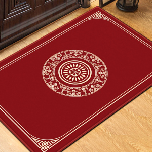 新款中式地垫红色入户门垫家用门口进门地毯玄关门外防滑踩脚垫子