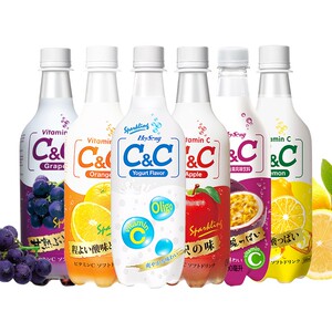 黑松cc气泡水饮料葡萄味汽水碳酸饮料维他命c500ml*6瓶装夏季饮品