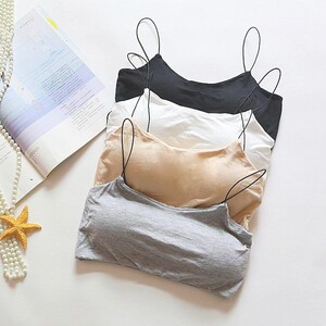 女隐形文胸背肩带高中吊带小背心内衣裹细学生无美钢圈胸少女抹胸