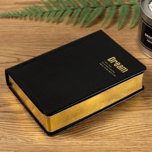 480页超厚烫金日记本复古皮质韩版简约手账本记事本空白笔记本子.