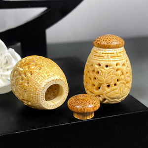 雕刻男女款玉竹配件竹制香囊工艺品小香囊