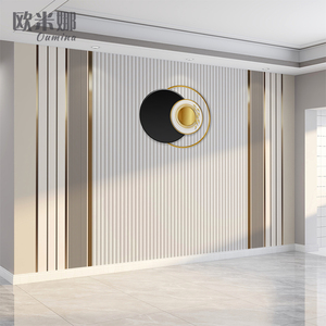 仿装饰金属边线条电视背景墙壁纸简约后现代客厅定制墙布轻奢壁画