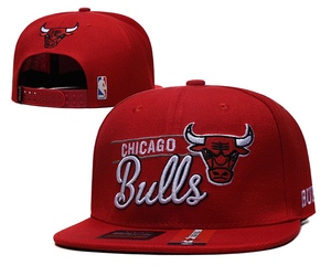 芝加哥公牛队篮球帽平沿帽刺绣可调节帽子