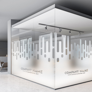 logo定制简约透明静电镂空免胶磨砂办公室玻璃贴纸隔断防窥视贴膜