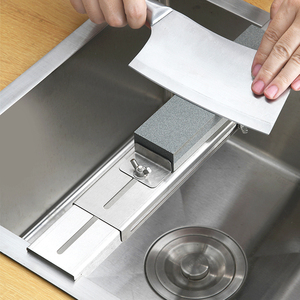 磨刀神器新款不锈钢磨刀架家用磨刀石支架水槽固定磨刀器架子机架