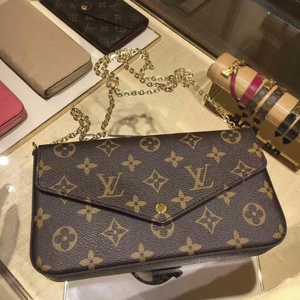 包超人英国代购路易威登lv链条包felicie女包老花三合一斜挎小包