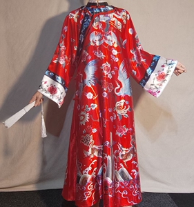 2022春秋冬款复刻晚清红色盘扣大襟高端仿绣花改良氅衣旗袍连衣裙