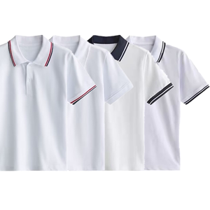 中小学生白色短袖polo打底衫t恤校服内搭翻领班服幼儿园园服夏季