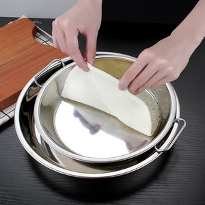 不锈钢蒸做凉皮的工具家用凉皮锣锣面皮盘凉面肠粉面筋蒸盘菜盘子