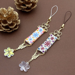 diy手工米珠串珠电子图纸教程雪花织带pm130日文走线图