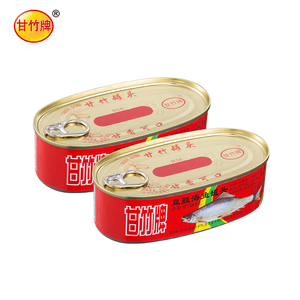 广东特产甘竹牌豆豉海鱼罐头184g*2罐即食海鲜鱼旅行小菜拌饭佐餐