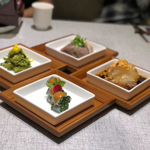 个性饭店用凉菜四方小食碟创意陶瓷小吃盘餐厅摆名档餐具酒店包邮