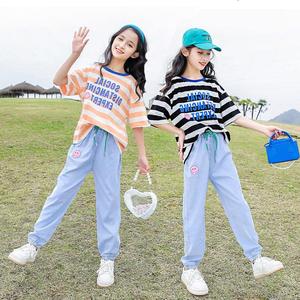 韩国女童夏季套装短袖2024新款大童女装夏天运动夏款儿童网红夏装