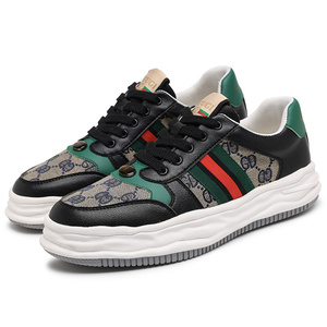 古驰古奇酷奇男鞋真皮小蜜蜂春秋青少年商务休闲运动古池板鞋冬季