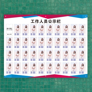 优秀员工风采展示墙教师简介形象墙岗位牌工作人员公示牌插照片栏