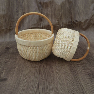 柳编提篮小八斗带把手小园子鸡蛋篮子外甥八斗收纳筐小篮子28厘