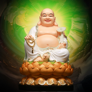 弥勒佛树脂佛像弥勒菩萨未来佛大肚笑佛乐佛家用供奉摆件12/16/19