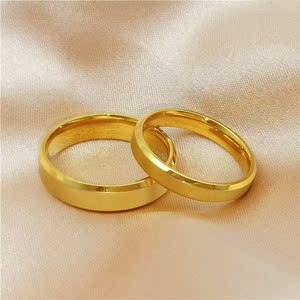 老凤祥云黄金戒指情侣款一对日式轻奢网红简约潮古法传承金色欧美
